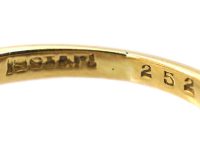 Edwardian 18ct & Platinum Triple Pansy Cluster Ring set with Diamonds