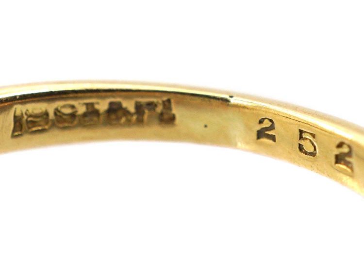 Edwardian 18ct & Platinum Triple Pansy Cluster Ring set with Diamonds