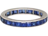 Early 20th Century 18ct White Gold, Sapphire Eternity Ring