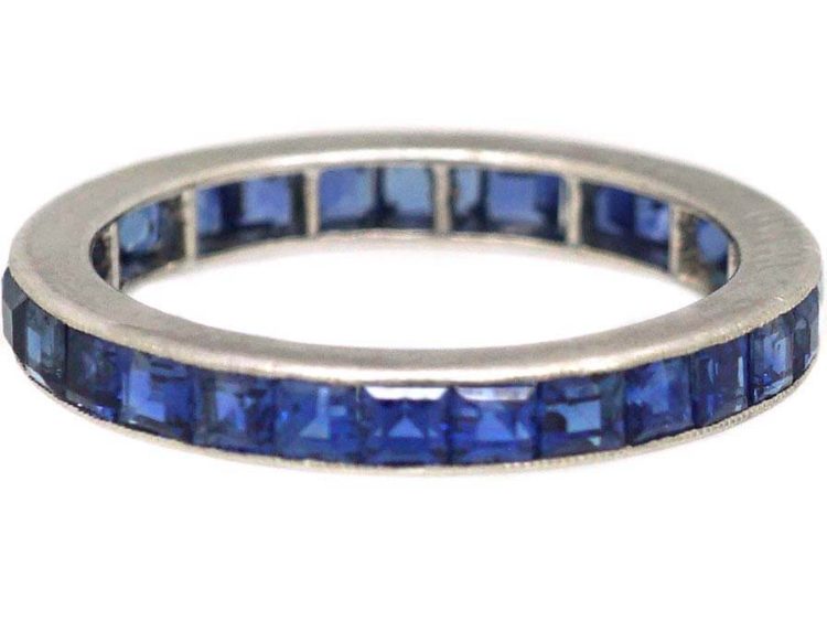 Early 20th Century 18ct White Gold, Sapphire Eternity Ring