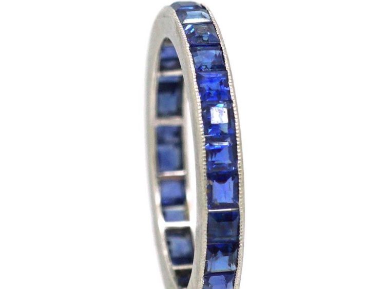 Early 20th Century 18ct White Gold, Sapphire Eternity Ring