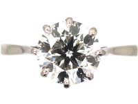 Early 20th Century Platinum Solitaire Ring set with a 1.55 Carat Diamond