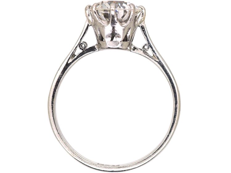 Early 20th Century Platinum Solitaire Ring set with a 1.55 Carat Diamond