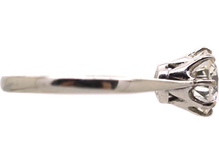 Early 20th Century Platinum Solitaire Ring set with a 1.55 Carat Diamond