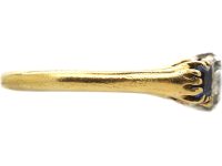 Edwardian 18ct Gold & Platinum Three Stone Sapphire & Diamond Ring