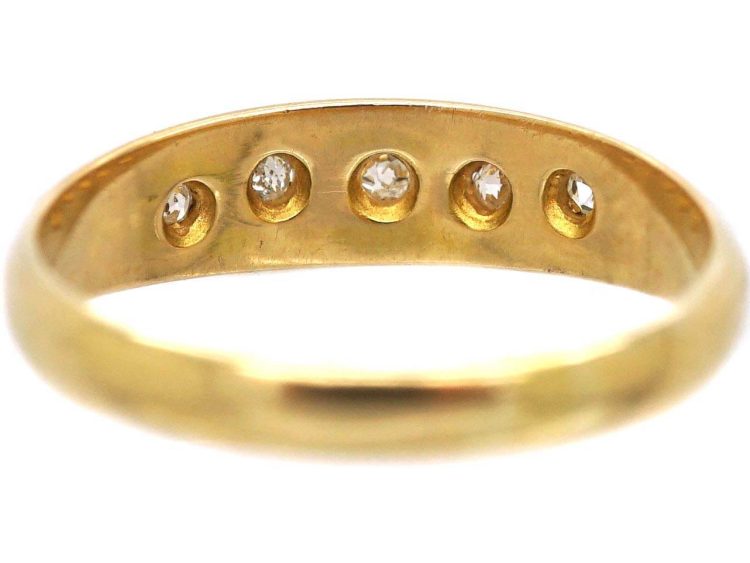 Victorian 18ct Gold Five Stone Diamond Gypsy Ring