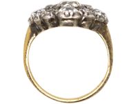 Georgian 18ct Gold & Silver Large Diamond Cluster Ring