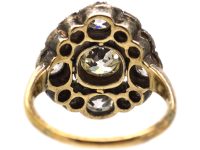Georgian 18ct Gold & Silver Large Diamond Cluster Ring