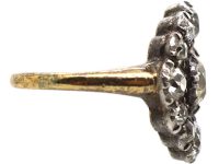 Georgian 18ct Gold & Silver Large Diamond Cluster Ring