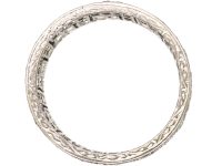 Art Deco Platinum Key Design Ring set with Diamonds