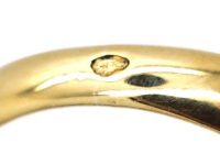 French 18ct Gold Double Ring set with a Blue and a Yellow Sapphire