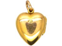 Edwardian 15ct Gold Heart Shaped Locket set with a Diamond