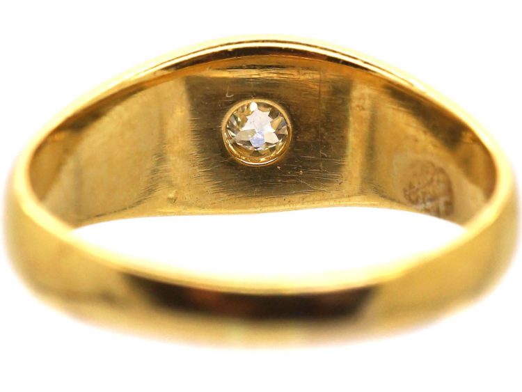 Victorian 18ct Gold Gypsy Ring set with a Diamond