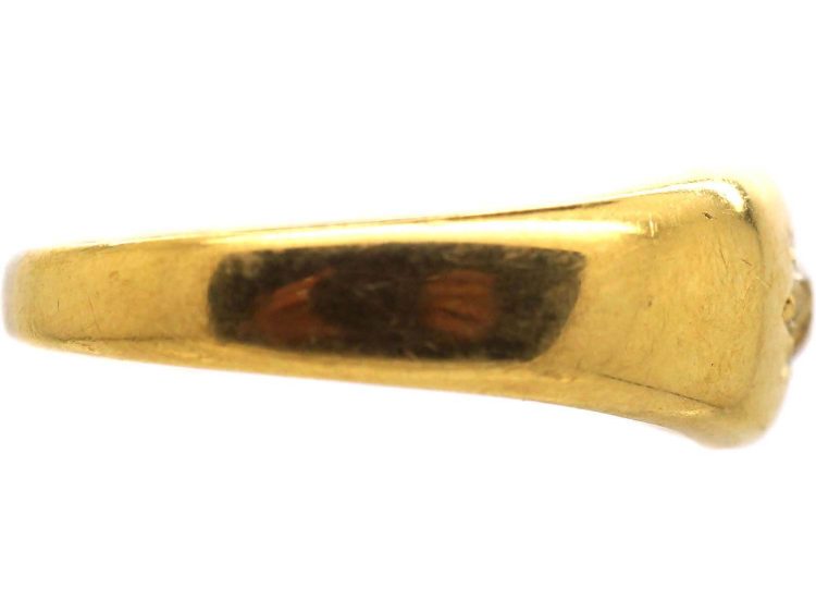 Victorian 18ct Gold Gypsy Ring set with a Diamond