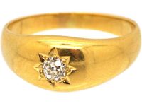 Victorian 18ct Gold Gypsy Ring set with a Diamond