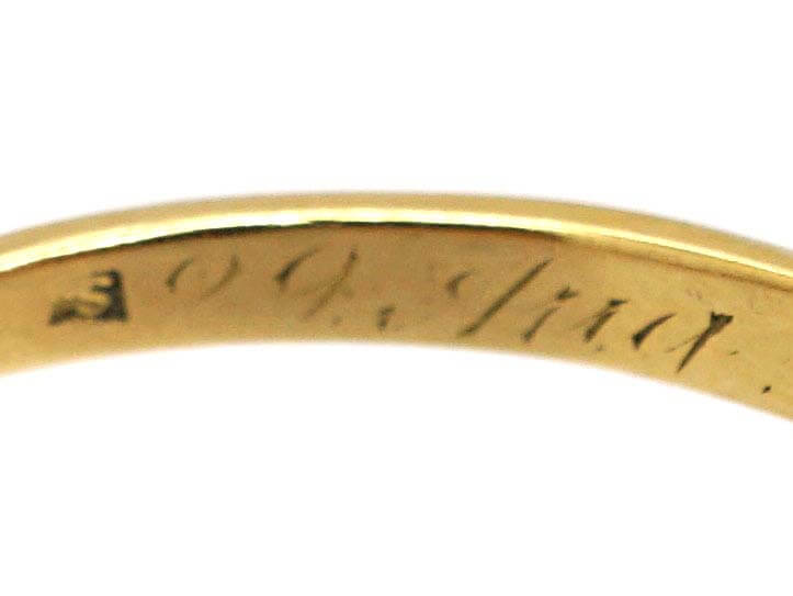 Edwardian 18ct Gold Three Stone Cabochon Opal & Diamond Ring