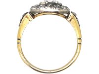 Georgian Gold & Silver Pear Shaped Ring set with Diamonds