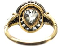 Georgian Gold & Silver Pear Shaped Ring set with Diamonds