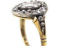Georgian Gold & Silver Pear Shaped Ring set with Diamonds