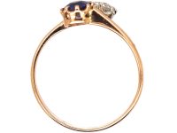 Early 20th Century 14ct Gold, Sapphire & Diamond Crossover Ring