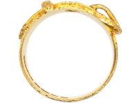 Edwardian 18ct Gold Ornate Buckle Ring set with a Diamond