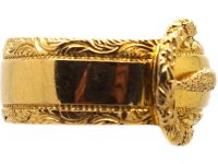 Edwardian 18ct Gold Ornate Buckle Ring set with a Diamond