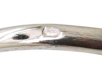 Art Deco French Platinum Sapphire & Diamond Ring with Baguette Cut Sapphires in the Shoulders
