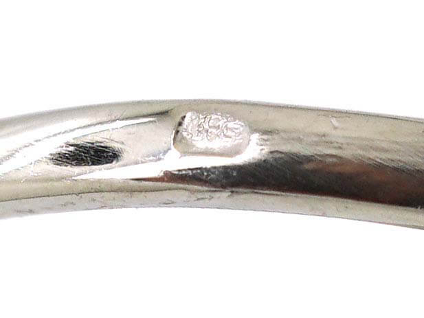 Art Deco French Platinum Sapphire & Diamond Ring with Baguette Cut Sapphires in the Shoulders