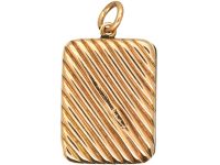 Edwardian 9ct Gold Rectangular Striped Locket