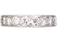 Art Deco Platinum Wide Eternity Ring set with Diamonds