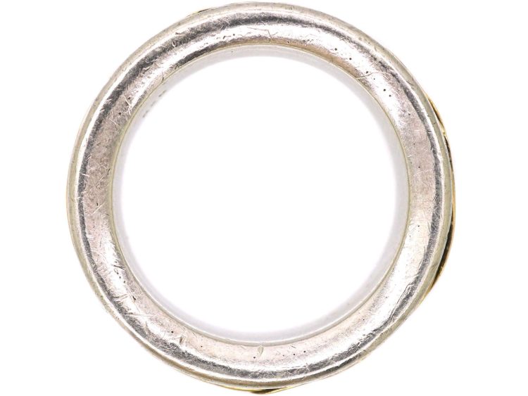 Vintage Swedish Silver & 18ct Gold Ring