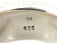 Vintage Swedish Silver & 18ct Gold Ring