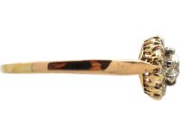 Edwardian 18ct Gold & Platinum Diamond Daisy Cluster Ring