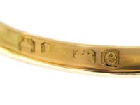 Edwardian 18ct Gold, Sapphire & Diamond Three Stone Carved Half Hoop Ring