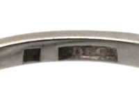 Art Deco Swedish 18ct White Gold Aquamarine & Diamond Cluster Ring