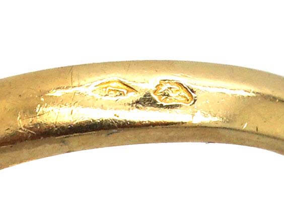 French Modernist 18ct Gold Ring set with a Large Yellow Sapphire, Sapphires & Diamonds