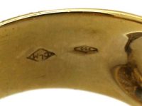 Modernist 18ct Gold & Diamond Slanting Motif Ring