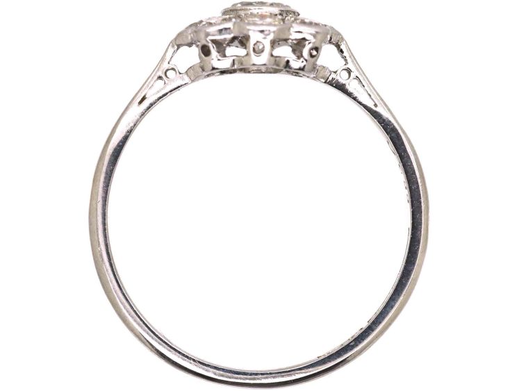 Edwardian Platinum Diamond Cluster Ring