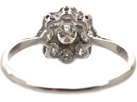 Edwardian Platinum Diamond Cluster Ring