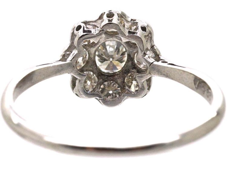 Edwardian Platinum Diamond Cluster Ring