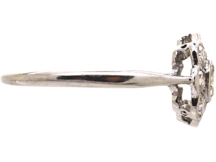 Edwardian Platinum Diamond Cluster Ring