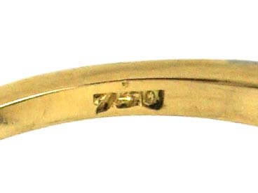 Art Deco 18ct Gold & Platinum, Green Chalcedony, Onyx & Rose Diamond oval Ring