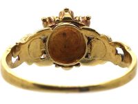 Early Victorian 15ct Gold, Ruby & Rose Diamond Cluster Ring