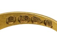 Victorian 18ct Gold Gypsy Ring set with Two Sapphires & a Diamond