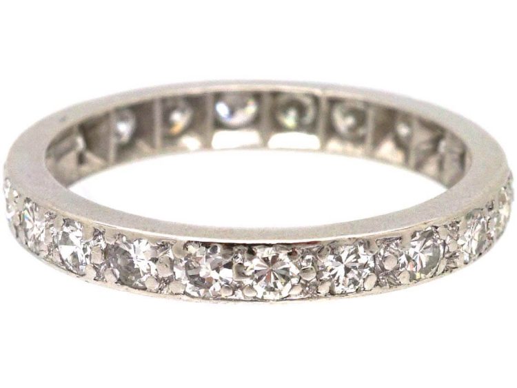Art Deco Platinum Eternity Ring set with Diamonds