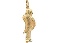Victorian 9ct Gold Pendant of a Man Standing to Attention