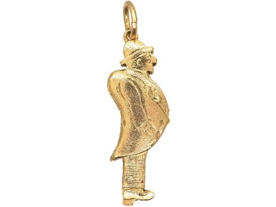 Victorian 9ct Gold Pendant of a Man Standing to Attention