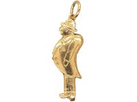 Victorian 9ct Gold Pendant of a Man Standing to Attention