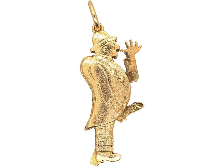 Victorian 9ct Gold Pendant of a Man Standing to Attention