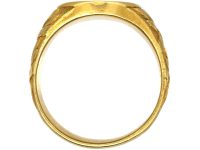 Late 19th Century French 18ct Gold Signet Ring with Intaglio of a Crest